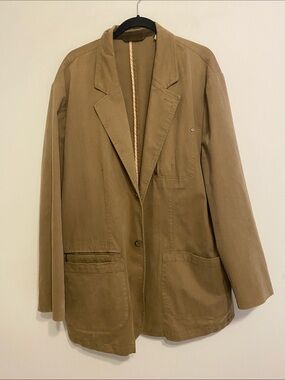 Tommy Bahama Striped Lined jacket with Olive Trim, good condition